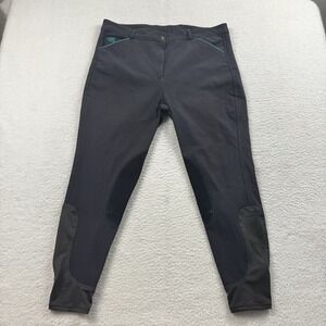 Piper Pants‎ Women's 38R Gray Blue Tapere Equestrian Stretch Horseback Riding